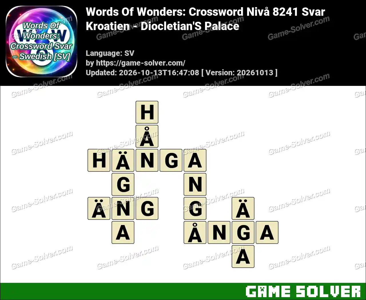 Words Of Wonders: Crossword Nivå 8241 Svar – Kroatien – Diocletian’S Palace